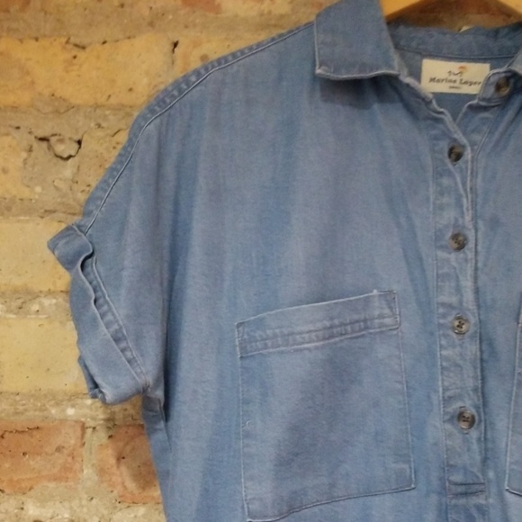 Marine Layer Daisy Chambray Tunic Dress - Picture 6 of 8